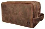 Rustic Town Brown Leather Toiletry Bags
