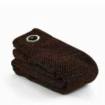 Saral Home Brown Jacquard Door Curtains Set of 2 - 4x7 feet