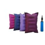 SHIVAM CART Sleeping Inflatable Air Pillow Headrest Soft Comfort Ultralight Portable Neck Pillow with Pump Lightweight Portable, Washable, Pillow (Pack - 4 Multi-Color).