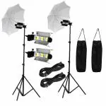 PICPRO All New Porta LED Light Kit - Set of 2 Having High Intensity Low Power Consuming Soft White Light LED Panels with Light Stands for Photo Video Shoots Indoor Outdoor Studio Events