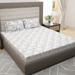 Story@Home 400 TC 100% Cotton Nirvana Gold King Size Bedsheet with 2 Pillow Covers AbstractPattern, Brown & White