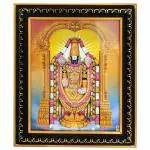 pujaNpujari Tirupati Balaji/Venkateswara Swamy Photo Frame with Nice Background for Wall Hanging and Pooja Room (L * H : 11.5 X 14.5 Inch)