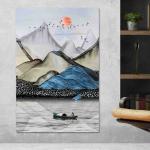 SAF Nature Art Unframed vinyl Sparkle Coated Painting For Home Decor And Office||For Bedroom,Living Room Home wall and Office Interior PRE-EXRP-1216