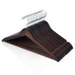 ROCKFIELD FairyHaus Wood Hangers 30 Pack, Smooth Finish Wooden Coat Suit Hangers with 360 Swivel Hook and Notches, Lightweight Walnut Wood Clothes Hangers for Camisole, Pants, Dress