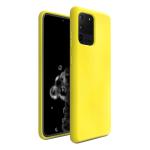 LIRAMARK Liquid Silicone Soft Back Cover Case for Samsung Galaxy S20 Ultra / S20 Ultra 5G (Yellow)