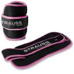 Strauss Pink Polyester Ankle Weights 2 kg x 2 Units - 4Kg (Pack of 2)