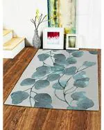 Status Contract Green Leaf Polyester 3D Printed Rugs Carpet For Living Area,Bedroom And Dining Table Floor With Anti Slip Backing - 4 x 6 Pack of 1