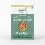 Gustora Penne Rigate Multi Millet Pasta, 500gm I Durum Wheat Semolina & Millet Flour I Vegetarian Pasta I Rich in Fibre & Protein - 500G, Pack of 1