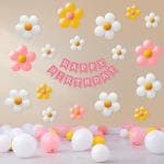SpecialYou.in 128pcs Flower Balloon Birthday Decoration Items for Girls with pastel balloons