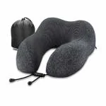 nexlev Travel Pillow 100% Pure Memory Foam Neck Pillow, Comfortable & Breathable Cover, Machine Washable, Airplane Travel Kit with Luxury Bag, Standard (Dark Grey)