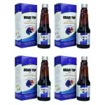 DEE INDIA HERBALS 100% Natural Ayurvedic Brain Top Syrup Enriched with Brahmi & Shankhpushpi - Improves Brain Performance (225ml each, Pack of 4)