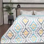Urban Space Ultra Soft Quilted Winter Comforters for Single Bed | 200 GSM | Fluffy Microfibre Reversible Printed AC Blanket/Duvet for Luxury (Morocco- 58 X 88 Inches or 145 cm X 225 cm)