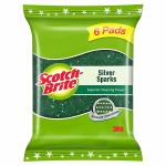 Scotch-Brite Silver Sparks Scrub Pad 2.75x4 (Pack of 6) , Set Of 3