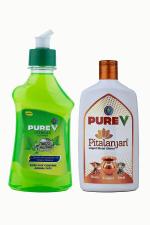 PUREV Utensil Cleaner, 500 Ml With Pitalanjan, 150 Ml (Combo Of 2)