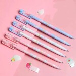 PASS & PLAY 12pcs Erasable Gel Pens 0.5mm gel Blue Ink Pen Office School Stationary Supplies