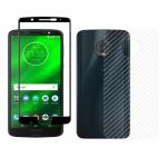 Kite Digital Motorola G6 Plus Back Screen Protective Film Carbon Fiber Skin Transparent Screen Guard Sticker + 5D/6D/11D/21D (Black) Premium Tempered Glass Screen Protector