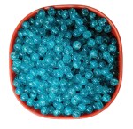 Goonmala Crackle glass crystal beads for bracelet, Rakhi, Jewellery making 8mm Sky Blue, 100 pieces