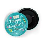 Dhcrafts Blue Metal Happy Teachers Day D5 Printed Fridge Magnet, 5.8 Cm