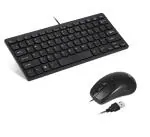 Enter Typist Mini Wired Keyboard + Eternal Wired Optical Mouse Combo Set (Black)