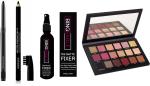 Buy Tya Kajal Eyebrow Pencil And Fixer With 18 Colors Rose Eyeshadow Palette (Set Of 4)