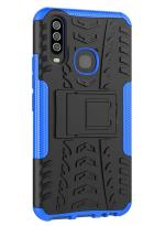 S-Hardline Vivo Y17 Blue Rubber, Plastic Shockproof Hybrid Kickstand Back Case Cover