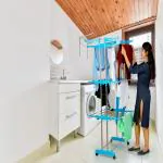 LOOT-LEY Heavy Quality Rust Proof Stainless Steel 3 Layer Foldable Cloth Dryer cloth hanger for drying clothes & balcony / clothes stand / Drying Stand / clothes drying rack / kapde sukhane ka stand for Outdoor & Indoor Use Shining Sky Bluev