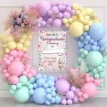 SPECIALYOU.IN Annaprashan Decoration Items with multicolor pastel balloons for decoration and Annaprashan Poster, rainbow balloons for decoration, Baby annaprashan decoration items- 77 Pcs