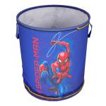 Kuber Industries Marvel Spiderman Print Round Laundry Basket|Polyester Clothes Hamper|Waterproof & Foldable Round Laundry Bag with Handle,45 Ltr.(Navy Blue)