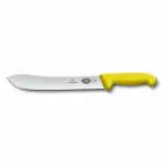 Victorinox Fibrox Butcher's Knife, Stainless Steel Safety Nose Slaughter And Mutton Cutting Chef's Knife, Yellow, 25 Cm, Swiss Made