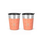 VAYA POPCUP Coral Crush Thermos for Adults Stainless Steel Tumbler with Lid 250 and 500 ml (Pack of 2)