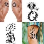 Ordershock Waterproof QB Name Letter Temporary Body Tattoo (Pack of 2)