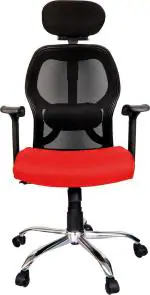 Rajpura Red, Black Fabric Matrix High Back Revolving Chair