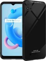 Aviaaz Realme C11 2021 Shockproof TPU Bumper Black Glass Back Cover
