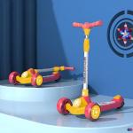 StarAndDaisy Glider Scooter for Kid with 3Wheel LED Light, 4 Adjustable Height (Blue-Grey) Kids Scooter (Pink-Yellow)