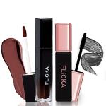 FLiCKA Liquid Matte Lipstick- 18 Brown BrandOutlet(7ml)|Last it Out Mascara Black(9Ml)ComboPack