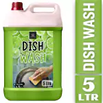 BLISS & BLUSH Dishwash Liquid 5 Liter Green Leaves No Residue, Grease Cleaner For All Utensils