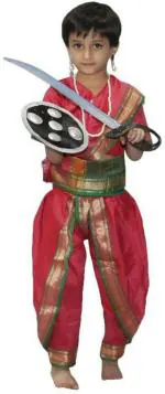 FANCY DRESSESWALE Rani Laxmi Bai Costume for Kids For Fancy Dress Compitition Kids Costume Wear (5 - 6 Years)