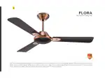 Goldmedal Flora 1200 Mm Ceiling Fan 3 Blades 'Wood Finish Blades' Antique Brass Wengewood Pack Of 2