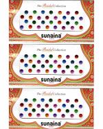 SUNAINA Doubleshade Parvati Golden Stone Stick On Forehead Bindi (Pack of 3)