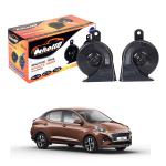 Oshotto 12V Car Horn- Trumpet Sound 2Pc Set(Low + High) For Hyundai Aura (Black)