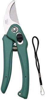 See Inside 0465_flower_cut_any Garden Shears Pruners Scissor Pruning Shear Cutter with Safety Lock Pruning Plant Bypass Secateurs Branch Trimmer, Flower Leaf Cutting Cutter Carbon Steel Blade Ratchet Pruner Bypass Pruner (Manual)