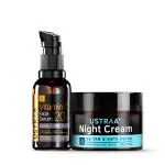 Ustraa Bright Skin Combo - Vitamin C Face Serum 30ml & Night Cream with Niacinamide 50g