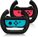 New World Steering Wheel Controller For Nintendo Switch Joy Con Wheel Racing Games Accessories Black (Pack Of 2)