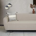 ODE & CLEO With Zari Embroidery & Tassels at Each Corner Cushion Covers With Zip Closure 45 * 45 CM (Pack of 3)