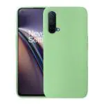 LIRAMARK Liquid Silicone Soft Back Cover Case for OnePlus Nord CE (Mint Green)