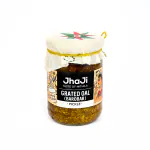 JhaJi - Taste of Mithila Oal Ginger Chilli Mix Pickle | Bihari Style Oal Barobar Achar| Tangy, Spicy, and Gingery Aftertaste | Grated Jimikand Pieces | Sun-Dried. No Artificial Preservatives & Colors | Bihari-Style Homemade Pickle
