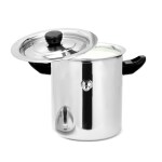 Next Future Premium 4 Litre Stainless Steel Milk Boiler | Milk Cooker with Whistle | Milk Pot 23 cm Diameter | Stainless Steel, Induction Bottom (4 Litre)