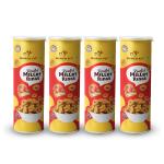 MUNCH FIT Healthy & Roasted Snack | Millet Rings - Tangy Tomato | 100% Veg | Gluten Free | No Maida | Non Fried | High Fibre | Ready to Eat, Perfect Snacks for School Tiffin Box | Pack of 4x65g each