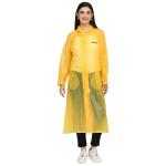 Citizen Raincoat For Women With Inbuilt Hood & Matching Carry Pouch | PVC Single Layered Longcoat | Durable & Lightweight Ladies Rainsuit | Yellow, XL