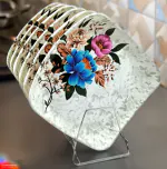 INPRO Melamine Dinner Plates: Lightweight and Easy to Clean | Melamine Square 10 Inch Dinner Plate (Size-10 Inch/26 CM) / Snacks Plates / Kitchen crockery / Full Plate / Square Plate / Lunch Plate / Floral Plate / Melamine Plates / Plate Set of 6.